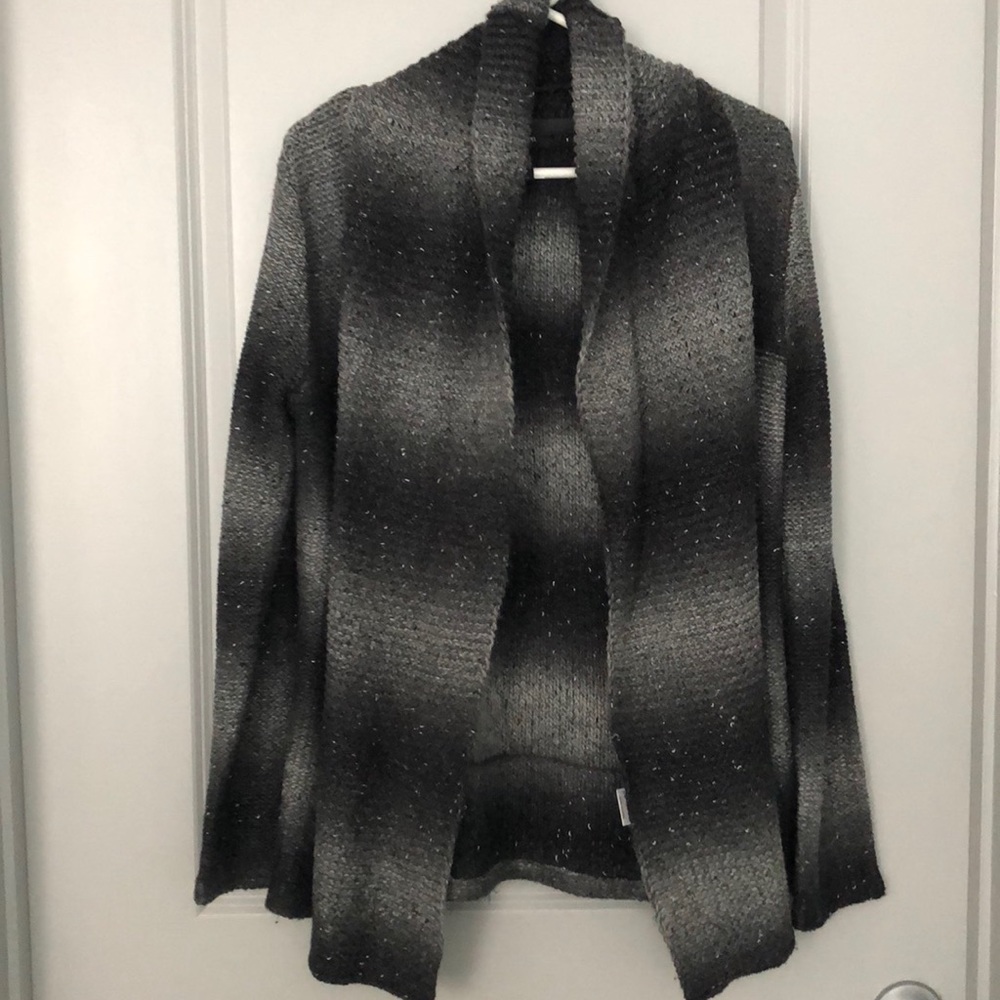 Black and grey faded sweater with metallic